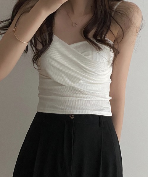 MANGROVE（マングローブ）の「クロスキャミソール（キャミソール・レディース・ホワイト/ブラック/グレー/イエロー・FREE）」の2枚目の写真