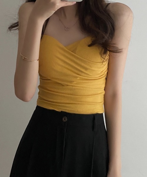 MANGROVE（マングローブ）の「クロスキャミソール（キャミソール・レディース・ホワイト/ブラック/グレー/イエロー・FREE）」の6枚目の写真