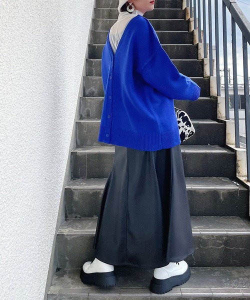 PAGEBOY（ページボーイ）の「エコレザードットスリットスカート（スカート・レディース・ブラック/オフホワイト/モカ・FREE）」の7枚目の写真