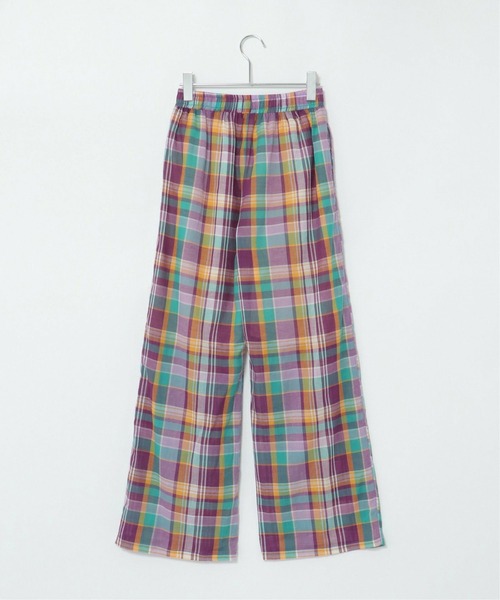 notch.（ノッチ）の「マドラスチェックイージーパンツ（その他パンツ・レディース・パープル/ブルー/ブラック・M）」の14枚目の写真