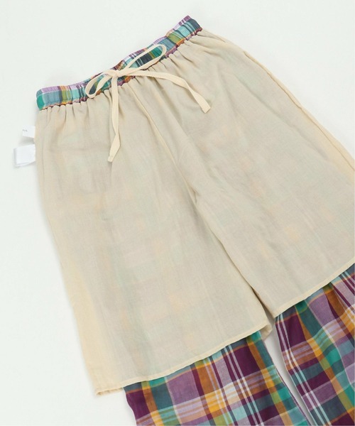 notch.（ノッチ）の「マドラスチェックイージーパンツ（その他パンツ・レディース・パープル/ブルー/ブラック・M）」の8枚目の写真