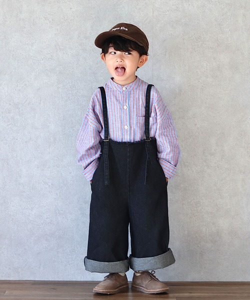 CIAOPANIC TYPY（チャオパニックティピー）の「【KIDS】サス付きフリンジワイドデニムパンツ（デニムパンツ・キッズ・ブラック/ネイビー・SMALL/MEDIUM/LARGE/X-LARGE/XX-LARGE）」の5枚目の写真