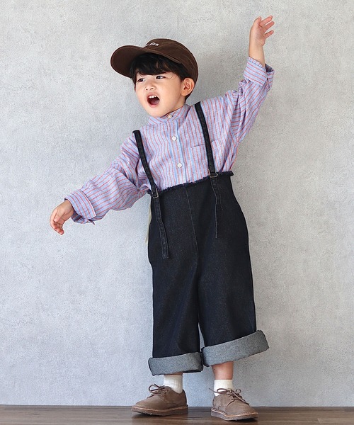 CIAOPANIC TYPY（チャオパニックティピー）の「【KIDS】サス付きフリンジワイドデニムパンツ（デニムパンツ・キッズ・ブラック/ネイビー・SMALL/MEDIUM/LARGE/X-LARGE/XX-LARGE）」の6枚目の写真