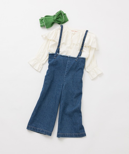 CIAOPANIC TYPY（チャオパニックティピー）の「【KIDS】サス付きフリンジワイドデニムパンツ（デニムパンツ・キッズ・ブラック/ネイビー・SMALL/MEDIUM/LARGE/X-LARGE/XX-LARGE）」の20枚目の写真