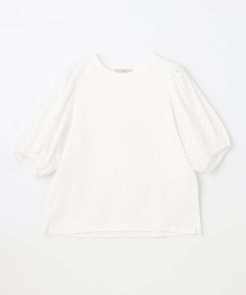 ANY(エニィ)の「【洗える】コットンレースコンビ カットソー(Tシャツ/カットソー・レディース・ブラック系/アイボリー系/グリーン系・4)」の10枚目の写真