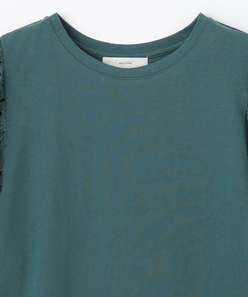 ANY(エニィ)の「【洗える】コットンレースコンビ カットソー(Tシャツ/カットソー・レディース・ブラック系/アイボリー系/グリーン系・4)」の14枚目の写真