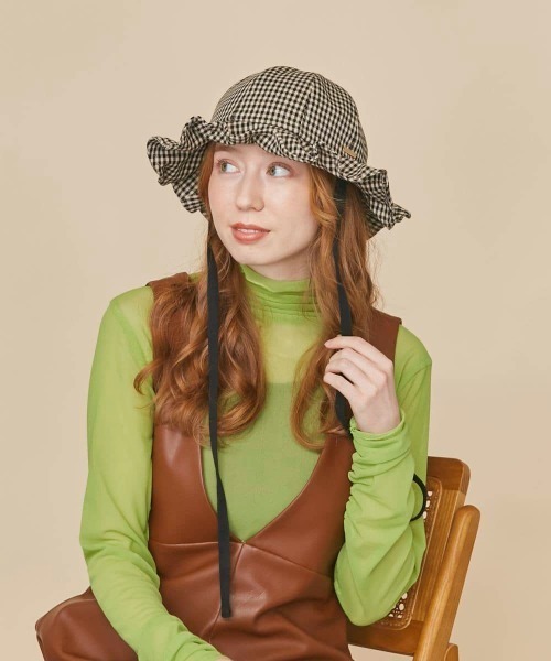 kaorinomori（カオリノモリ）の「kaorinomori リルハット（ハット・レディース・ブラック/ダークグレー・M/57.5cm）」の4枚目の写真