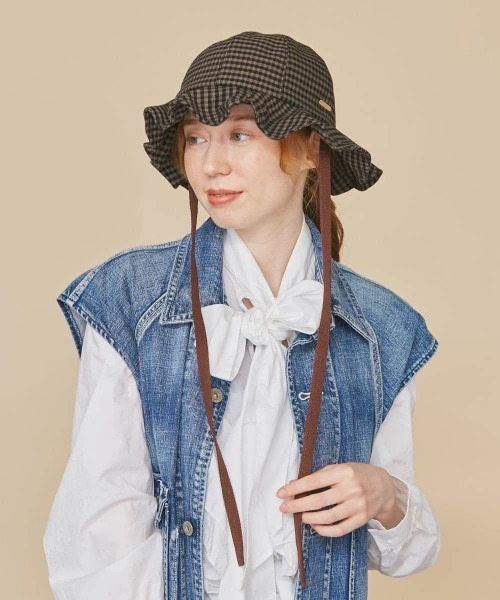 kaorinomori（カオリノモリ）の「kaorinomori リルハット（ハット・レディース・ブラック/ダークグレー・M/57.5cm）」の13枚目の写真