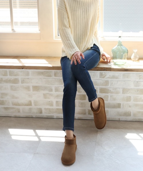 VIVIAN（ヴィヴィアン）の「もこもこ撥水ミニ丈ムートンブーツ（ブーツ・レディース・グレー系その他3/ブラック系その他3/イエロー系その他6/グレー系その他6・M/LL/L/S）」の17枚目の写真