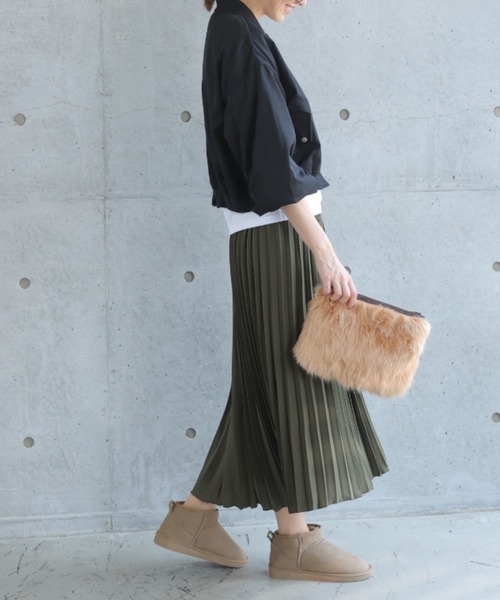 VIVIAN（ヴィヴィアン）の「もこもこ撥水ミニ丈ムートンブーツ（ブーツ・レディース・グレー系その他3/ブラック系その他3/イエロー系その他6/グレー系その他6・M/LL/L/S）」の11枚目の写真