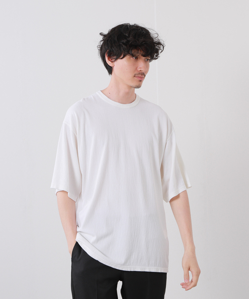 JOURNAL STANDARD(ジャーナルスタンダード)の「DEPEND インレー ワイドTシャツ(Tシャツ/カットソー・メンズ・ベージュ/ブラック系その他/ホワイト・SMALL/MEDIUM/LARGE)」の2枚目の写真