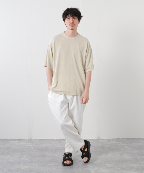 JOURNAL STANDARD(ジャーナルスタンダード)の「DEPEND インレー ワイドTシャツ(Tシャツ/カットソー・メンズ・ベージュ/ブラック系その他/ホワイト・SMALL/MEDIUM/LARGE)」の4枚目の写真