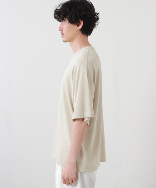JOURNAL STANDARD(ジャーナルスタンダード)の「DEPEND インレー ワイドTシャツ(Tシャツ/カットソー・メンズ・ベージュ/ブラック系その他/ホワイト・SMALL/MEDIUM/LARGE)」の6枚目の写真