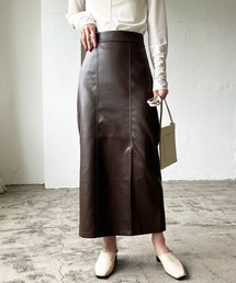 LIAN | フェイクレザースリットタイトスカート(スカート)