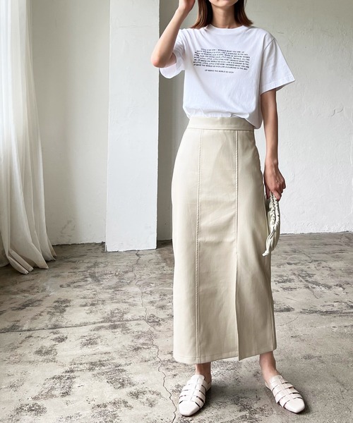 LIAN(リアン)の「フェイクレザースリットタイトスカート(スカート・レディース・ブラック/ブラウン/アイボリー・FREE)」の11枚目の写真