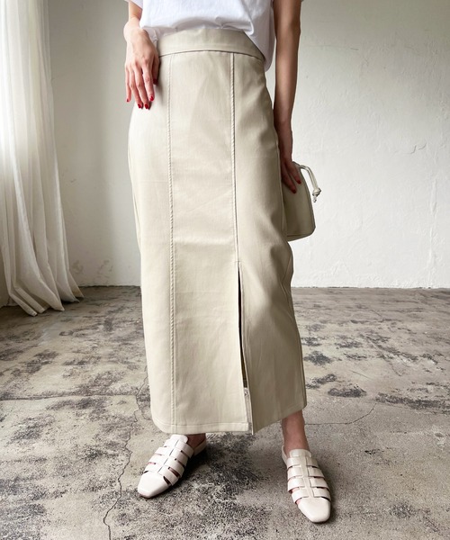 LIAN(リアン)の「フェイクレザースリットタイトスカート(スカート・レディース・ブラック/ブラウン/アイボリー・FREE)」の12枚目の写真