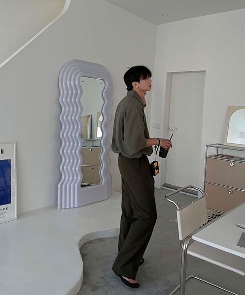 ASCLO（エジュクロ）の「ASCLO  Overfit Linen Half Shirt (4color)（シャツ/ブラウス・メンズ・カーキ/ブラック/スカイブルー/ホワイト・FREE）」の17枚目の写真