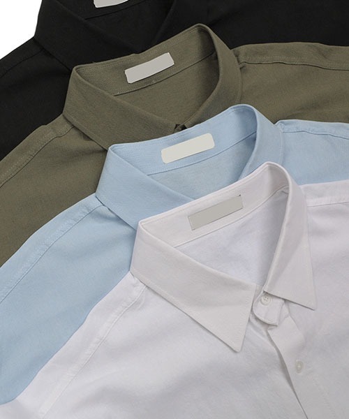 ASCLO（エジュクロ）の「ASCLO  Overfit Linen Half Shirt (4color)（シャツ/ブラウス・メンズ・カーキ/ブラック/スカイブルー/ホワイト・FREE）」の14枚目の写真