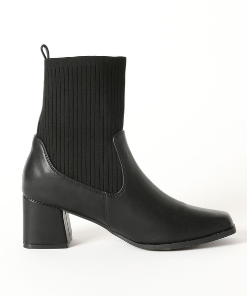 LAKOLE（ラコレ）の「リブニットショートブーツ / 164265（ブーツ・レディース・ブラック/アイボリー・MEDIUM/LARGE）」の9枚目の写真