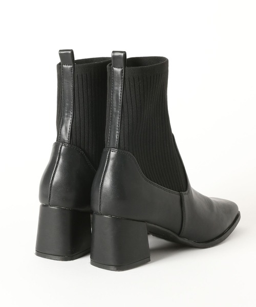 LAKOLE（ラコレ）の「リブニットショートブーツ / 164265（ブーツ・レディース・ブラック/アイボリー・MEDIUM/LARGE）」の10枚目の写真