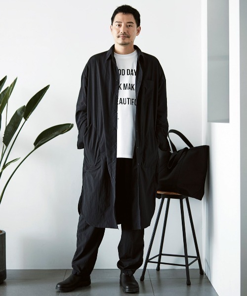 Sunny clouds(サニークラウズ)の「サニークラウズ シャカシャカロングシャツ〈メンズ〉(シャツ/ブラウス・メンズ・ブラック・LARGE/MEDIUM/SMALL)」の4枚目の写真