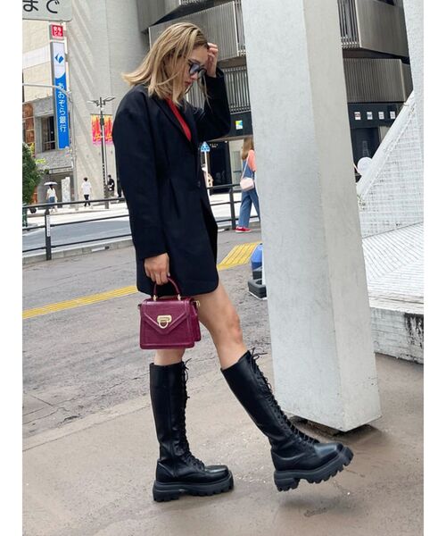 EVRIS（エヴリス）の「タートルショートニットトップス（ニット/セーター・レディース・ホワイト/ブラック/ネイビー/レッド・FREE）」の12枚目の写真