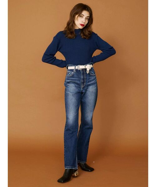 EVRIS（エヴリス）の「タートルショートニットトップス（ニット/セーター・レディース・ホワイト/ブラック/ネイビー/レッド・FREE）」の20枚目の写真