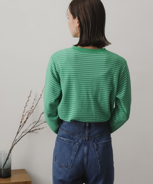 SENSE OF PLACE by URBAN RESEARCH(センスオブプレイスバイアーバンリサーチ)の「リンガーボーダーロングTシャツ(Tシャツ/カットソー・レディース・ブラック系その他/ブラウン系その他/グリーン系その他/パープル系その他/イエロー系その他/オレンジ系その他・ONE)」の17枚目の写真