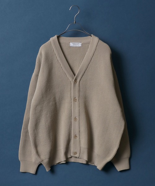 ANPAS（アンパス）の「Full Cardigan Stitch Crimp Knit Cardigan/畦編み 捲縮ニットルーズカーディガン（カーディガン/ボレロ・メンズ・ダークグリーン/モカ/ベージュ/ライトグレー・M/L/LL）」の3枚目の写真