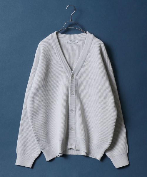 ANPAS（アンパス）の「Full Cardigan Stitch Crimp Knit Cardigan/畦編み 捲縮ニットルーズカーディガン（カーディガン/ボレロ・メンズ・ダークグリーン/モカ/ベージュ/ライトグレー・M/L/LL）」の2枚目の写真
