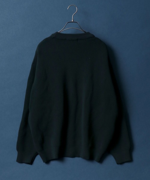 ANPAS（アンパス）の「Full Cardigan Stitch Crimp Knit Cardigan/畦編み 捲縮ニットルーズカーディガン（カーディガン/ボレロ・メンズ・ダークグリーン/モカ/ベージュ/ライトグレー・M/L/LL）」の8枚目の写真