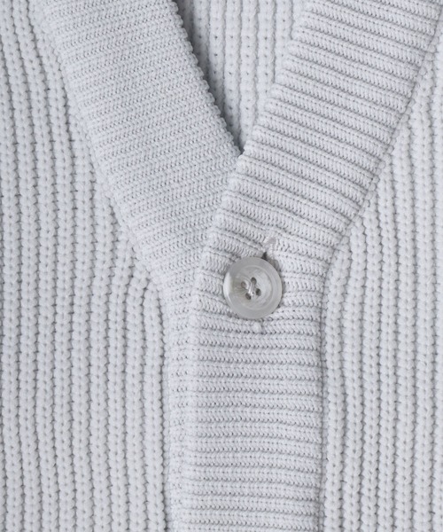 ANPAS（アンパス）の「Full Cardigan Stitch Crimp Knit Cardigan/畦編み 捲縮ニットルーズカーディガン（カーディガン/ボレロ・メンズ・ダークグリーン/モカ/ベージュ/ライトグレー・M/L/LL）」の9枚目の写真
