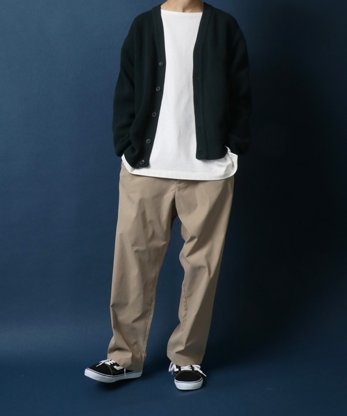 ANPAS（アンパス）の「Full Cardigan Stitch Crimp Knit Cardigan/畦編み 捲縮ニットルーズカーディガン（カーディガン/ボレロ・メンズ・ダークグリーン/モカ/ベージュ/ライトグレー・M/L/LL）」の22枚目の写真