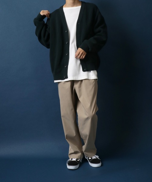 ANPAS（アンパス）の「Full Cardigan Stitch Crimp Knit Cardigan/畦編み 捲縮ニットルーズカーディガン（カーディガン/ボレロ・メンズ・ダークグリーン/モカ/ベージュ/ライトグレー・M/L/LL）」の21枚目の写真