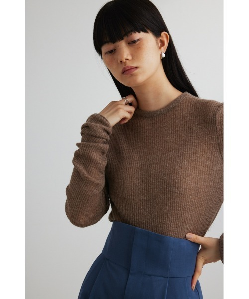 STYLEMIXER(スタイルミキサー)の「ロングスリーブモヘアミックスニット(ニット/セーター・レディース・レッド/アイボリー/ブラック/ライトブラウン・FREE)」の19枚目の写真