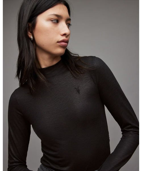 ALLSAINTS（オールセインツ）の「FRANCESCO RINA ROLL NECK T-SHIRT | FRANCESCO RINA ロール ネック Tシャツ（Tシャツ/カットソー・レディース・ブラック・4/6/8/10）」の5枚目の写真