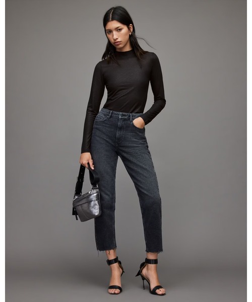 ALLSAINTS（オールセインツ）の「FRANCESCO RINA ROLL NECK T-SHIRT | FRANCESCO RINA ロール ネック Tシャツ（Tシャツ/カットソー・レディース・ブラック・4/6/8/10）」の6枚目の写真