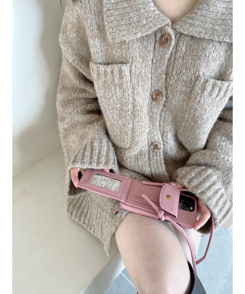 jumelle（ジュメロ）の「ボックスニットカーディガン（カーディガン/ボレロ・レディース・グリーン/ベージュ・FREE）」の4枚目の写真