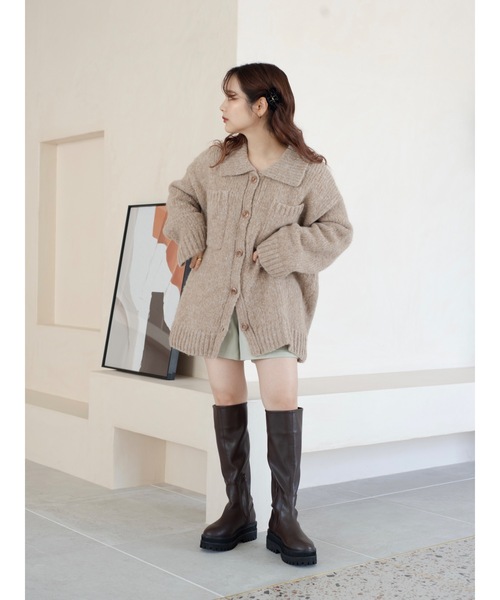 jumelle（ジュメロ）の「ボックスニットカーディガン（カーディガン/ボレロ・レディース・グリーン/ベージュ・FREE）」の12枚目の写真