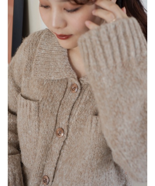 jumelle（ジュメロ）の「ボックスニットカーディガン（カーディガン/ボレロ・レディース・グリーン/ベージュ・FREE）」の14枚目の写真