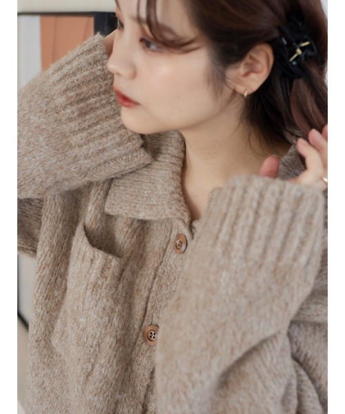 jumelle（ジュメロ）の「ボックスニットカーディガン（カーディガン/ボレロ・レディース・グリーン/ベージュ・FREE）」の15枚目の写真