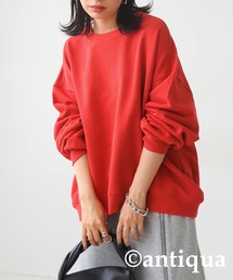 antiqua（アンティカ）の「長袖 ショート丈 クルーネック 裏毛 トレーナー（スウェット）」