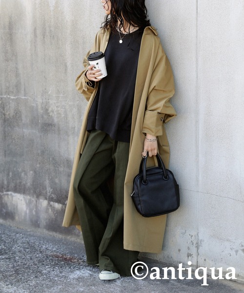 antiqua(アンティカ)の「ショート丈裏毛プルオーバー(スウェット・レディース・杢グレー/スミクロ/ブラック/グレイッシュベージュ/ブルー系その他/グリーン/レッド/ピンク/レンガ/イエロー系その他/ダークグリーン/ネイビー/ベビーピンク/ダークブラウン/アイボリー/ブラウン系その他/パープル・FREE)」の20枚目の写真