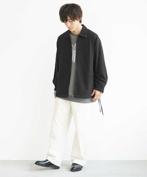 MinoriTY(マイノリティ)の「【MinoriTY】とろみ素材サイドレースジップアップジャケット ブルゾン メンズ ライトアウター 無地 秋服【セットアップ対応】(ブルゾン・メンズ・アッシュグレー/ブルーグリーン/モカ/ブラック・L/M)」の8枚目の写真