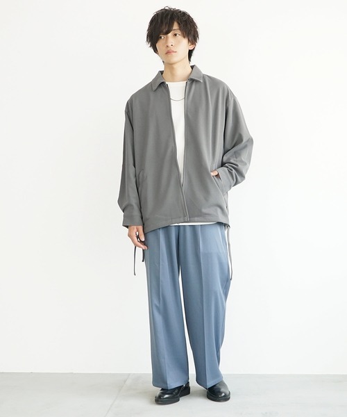 SHIPS any: ウールミックス 襟付き コンパクト ジップ ブルゾン