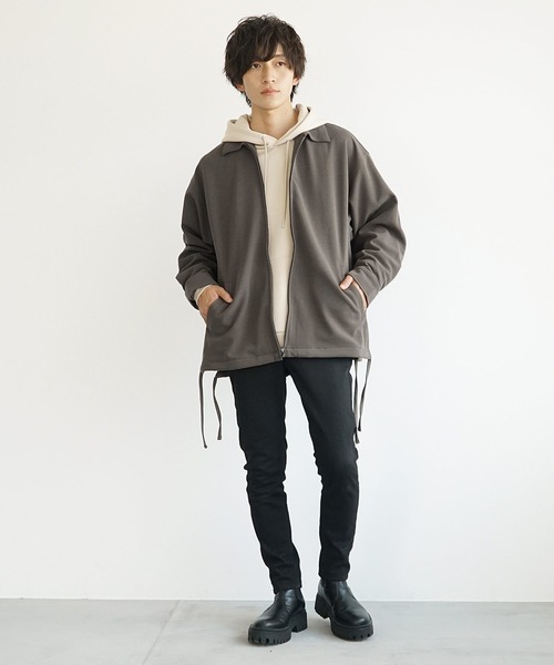 MinoriTY(マイノリティ)の「【MinoriTY】とろみ素材サイドレースジップアップジャケット ブルゾン メンズ ライトアウター 無地 秋服【セットアップ対応】(ブルゾン・メンズ・アッシュグレー/ブルーグリーン/モカ/ブラック・L/M)」の15枚目の写真