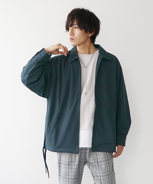 MinoriTY(マイノリティ)の「【MinoriTY】とろみ素材サイドレースジップアップジャケット ブルゾン メンズ ライトアウター 無地 秋服【セットアップ対応】(ブルゾン・メンズ・アッシュグレー/ブルーグリーン/モカ/ブラック・L/M)」の17枚目の写真