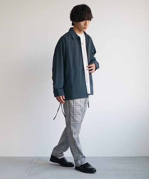 MinoriTY(マイノリティ)の「【MinoriTY】とろみ素材サイドレースジップアップジャケット ブルゾン メンズ ライトアウター 無地 秋服【セットアップ対応】(ブルゾン・メンズ・アッシュグレー/ブルーグリーン/モカ/ブラック・L/M)」の20枚目の写真