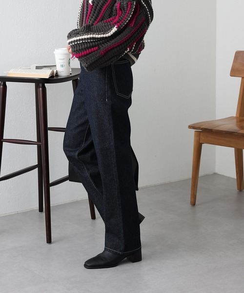 COLONY 2139(コロニートゥーワンスリーナイン)の「ストレートデニムパンツ(デニムパンツ・レディース・ネイビー/ブルー/ブラック/サックスブルー/ライトグレー/ダークブルー・LARGE/SMALL/MEDIUM)」の16枚目の写真