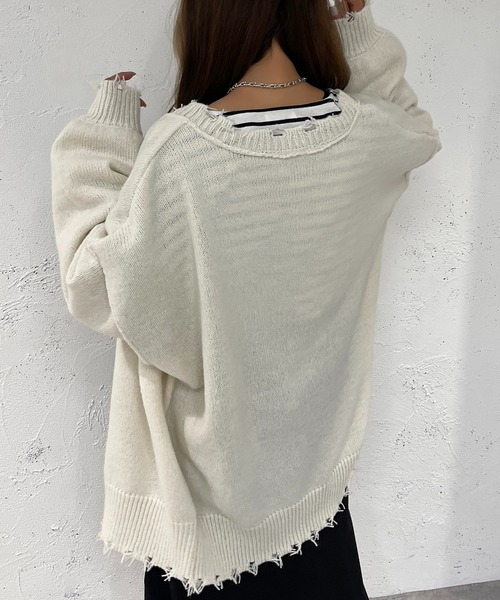 セール】ダメージニットカーディガン【ZOZOTOWN限定アイテム